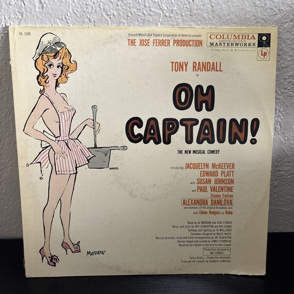Tony Randall Oh Captain 1958 Columbia OL 5280 LP Record Album